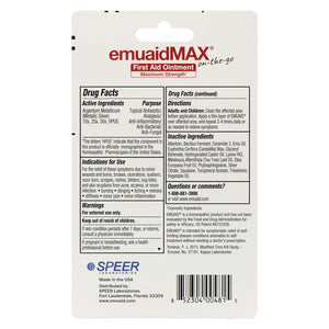 emuaidmax first aid ointment packaging back