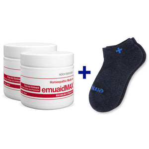 emuaid max ointment jars and socks combo