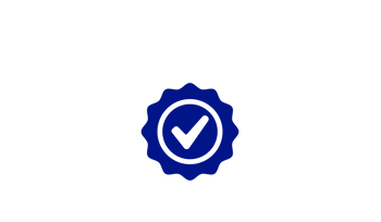 Blue tick seal icon