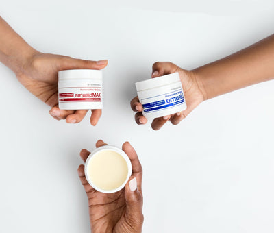 People holding EMUAID cream