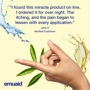 hand applying emuaid cream testimonial