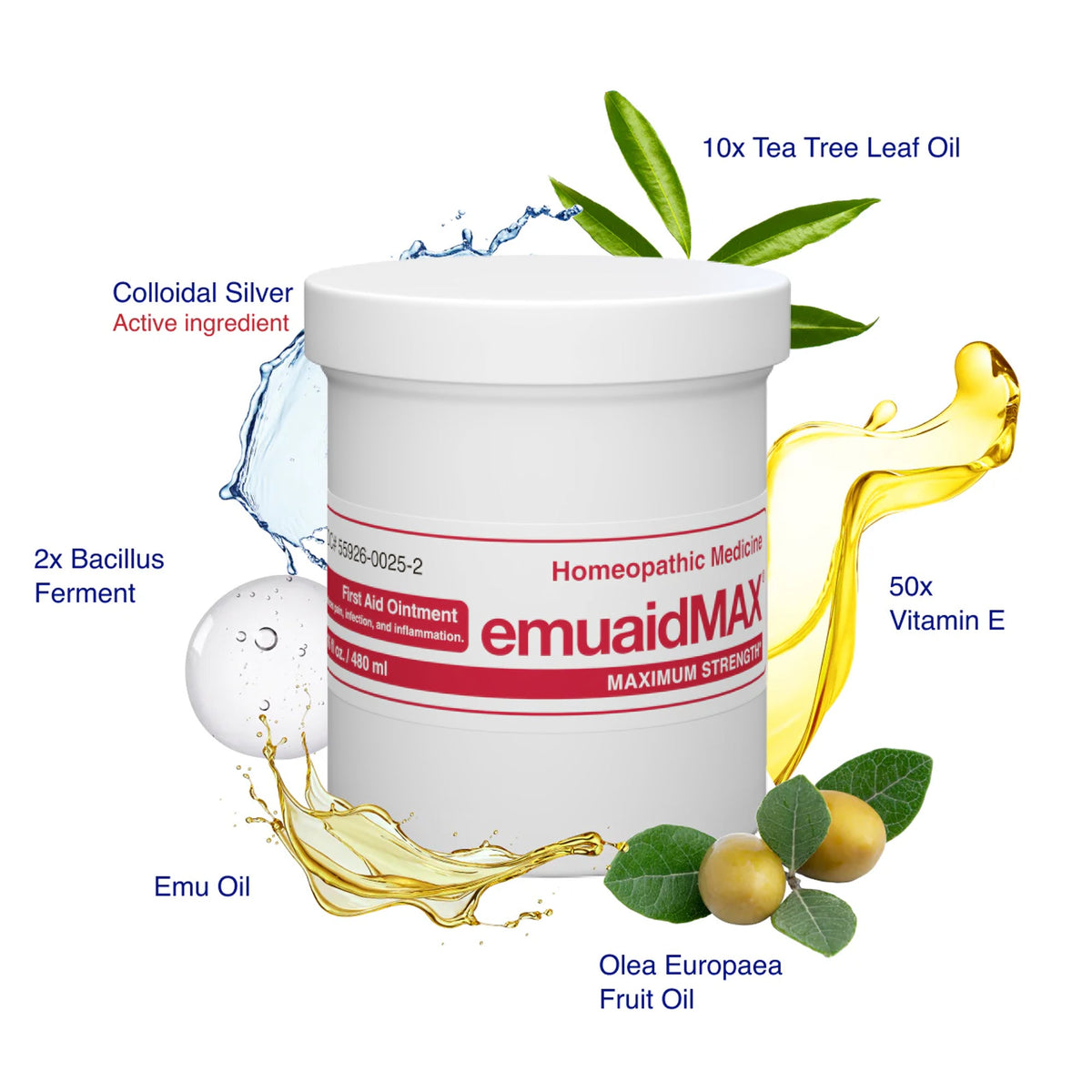 emuaidmax ointment with natural ingredients labeled