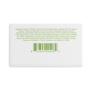 barcode and ingredient list on soap packaging