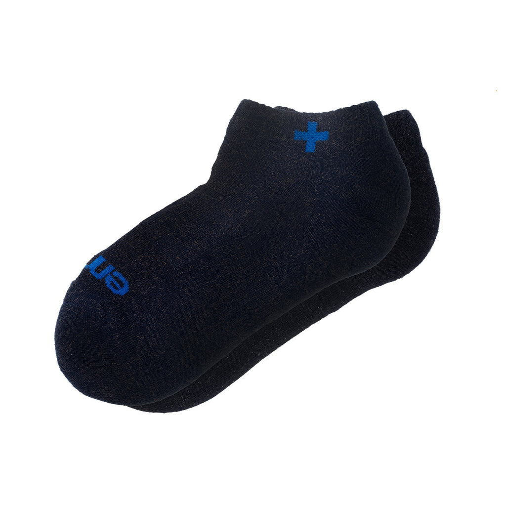 black ankle socks with blue logo design black ankle socks with blue logo design