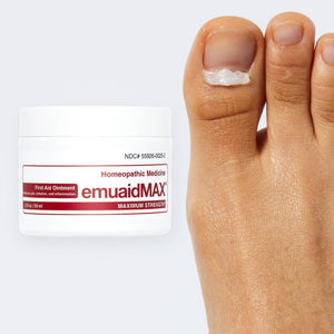 emuaidmax ointment applied to toenail