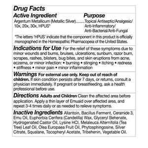 drug facts label with ingredients and directions