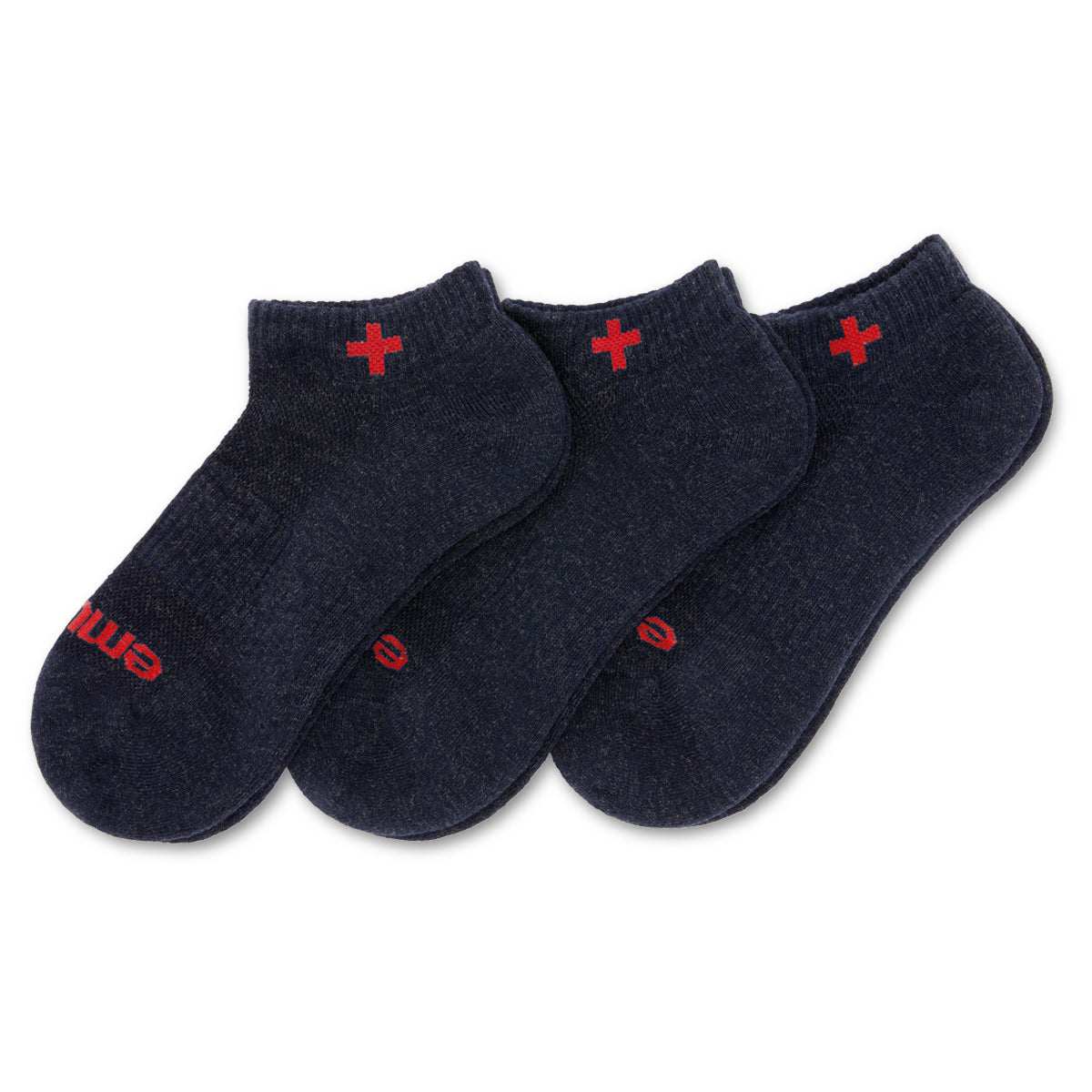 navy ankle socks with red cross design