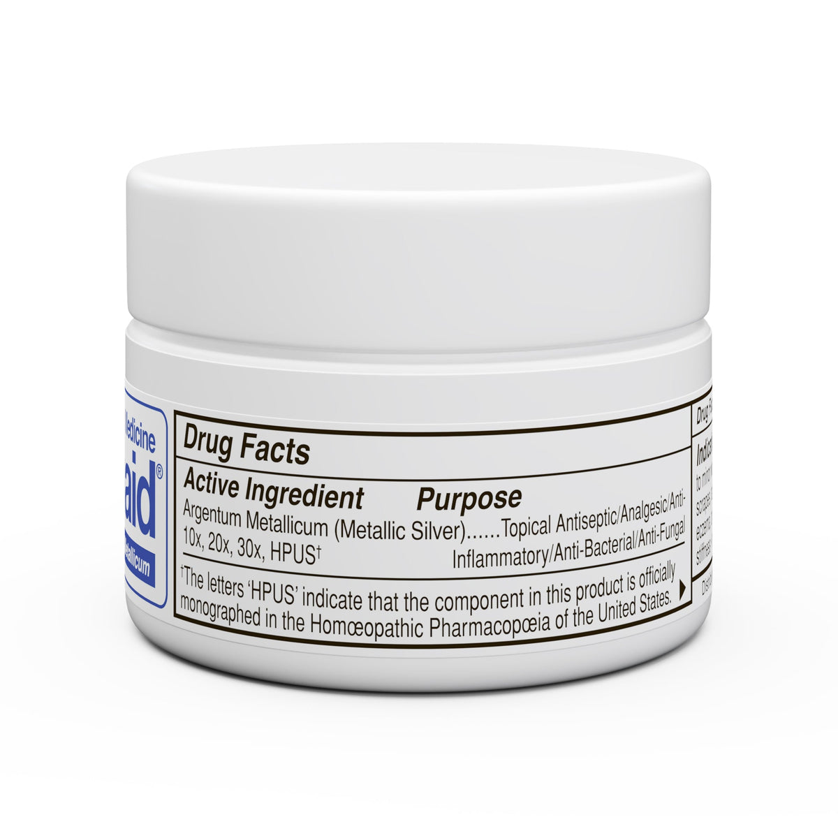 cream jar with drug facts label