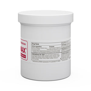 ointment jar with label and drug facts