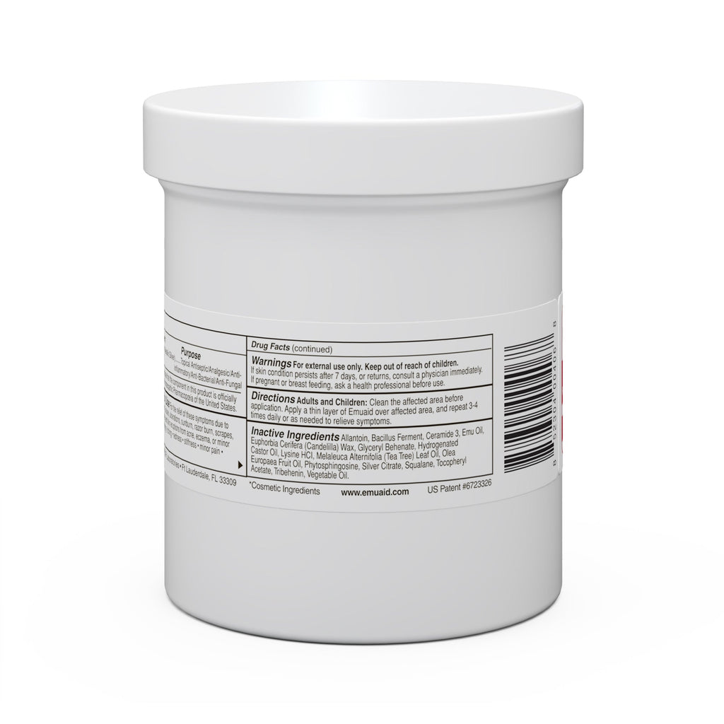 white jar with label showing drug facts and ingredients white jar with label showing drug facts and ingredients