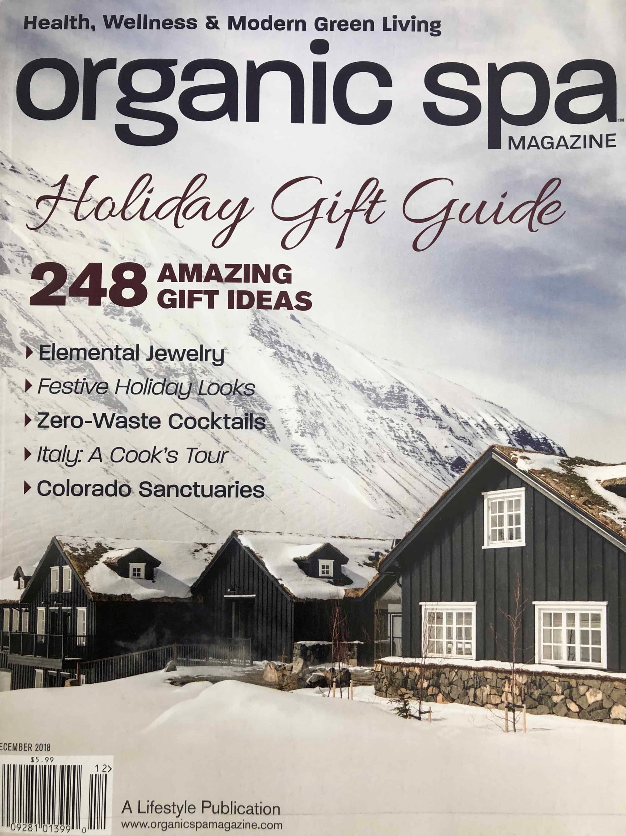 This is a picture of an Organic Spa Holiday cover.