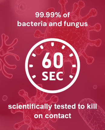 60 seconds kill bacteria fungus