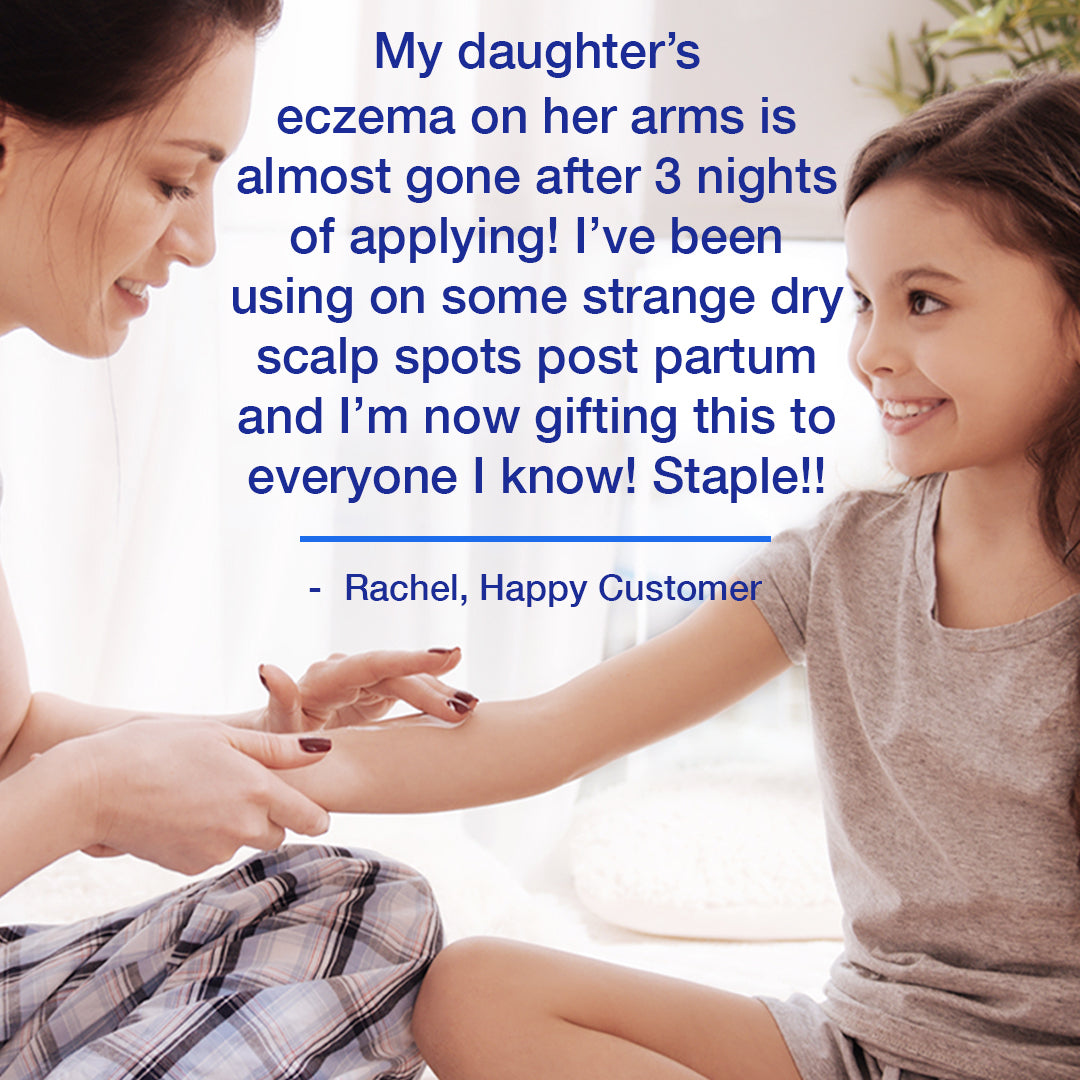 happy customer testimonial on eczema relief cream