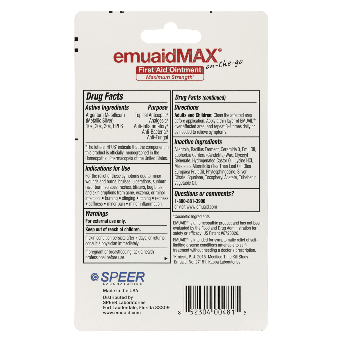 emmaidmax first aid ointment packaging back