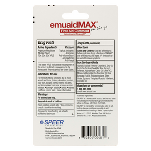 Image of EMUAIDMAX® 0.35oz tube in packaging back