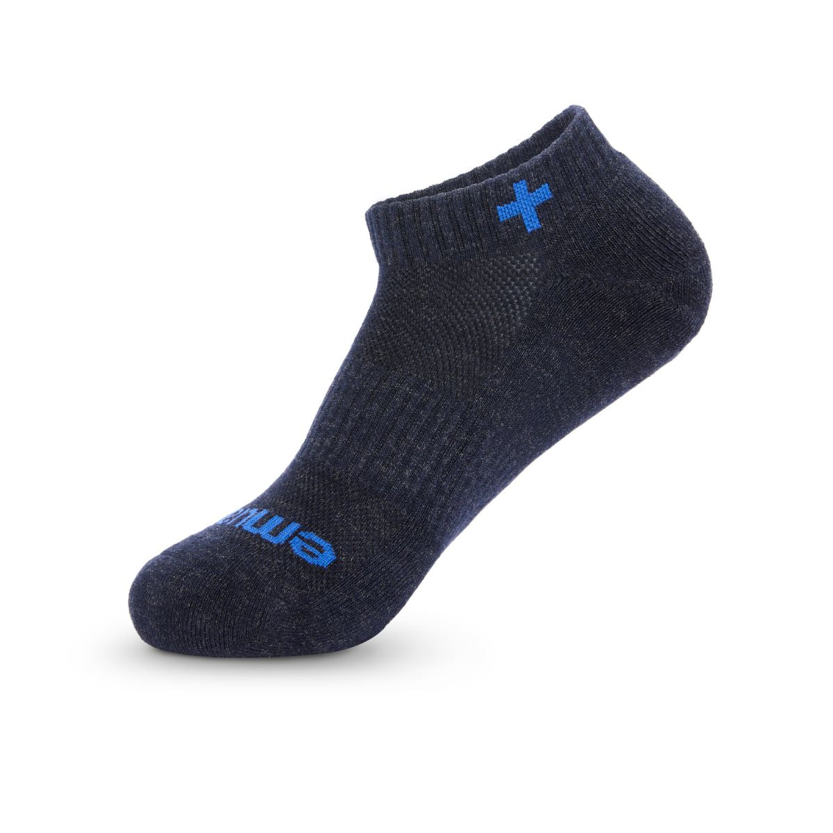 dark blue ankle sock with blue cross