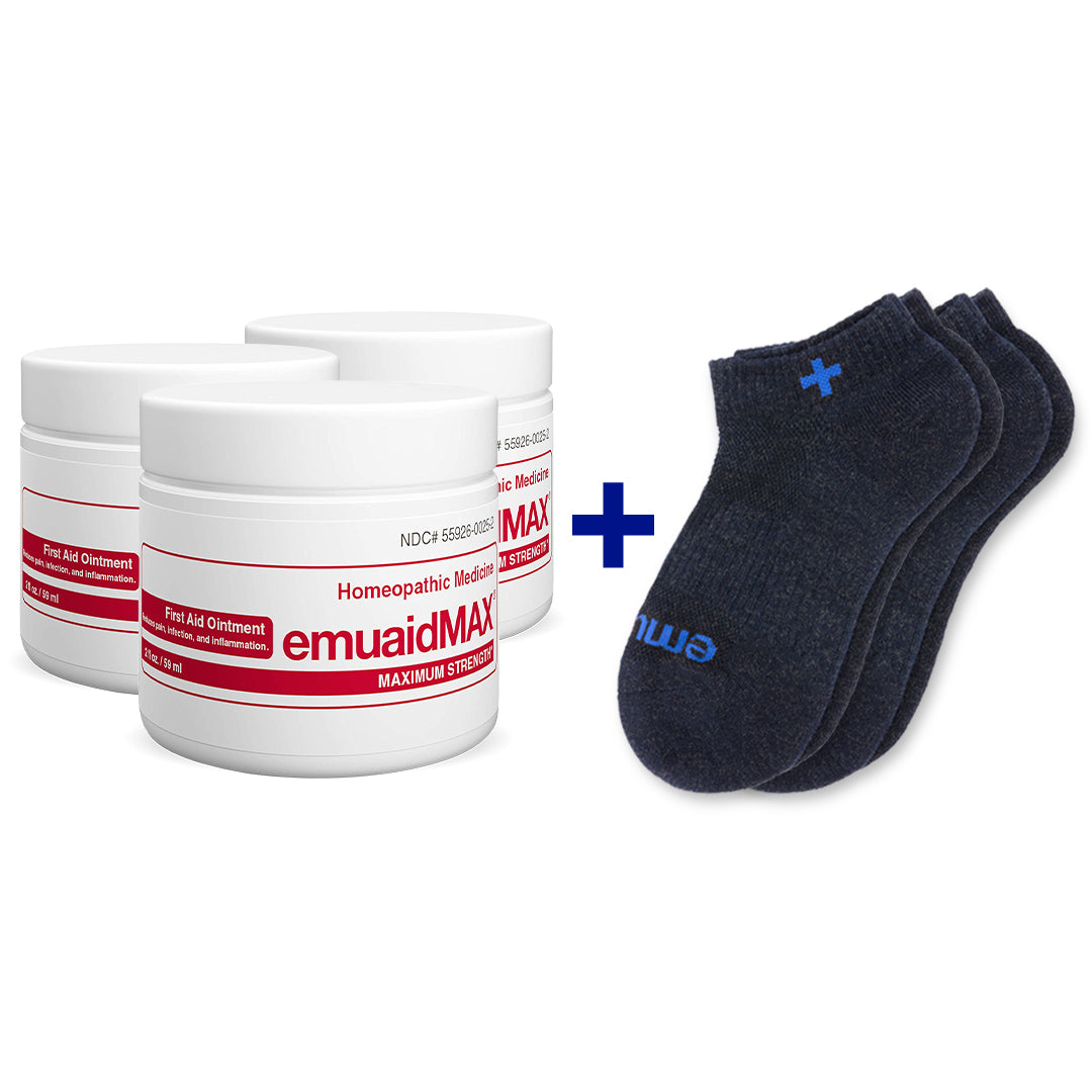 3x2oz EMUAIDMAX ointment and sock