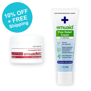 Image of emuaidmax 2oz and emuaid pain relief cream bundle