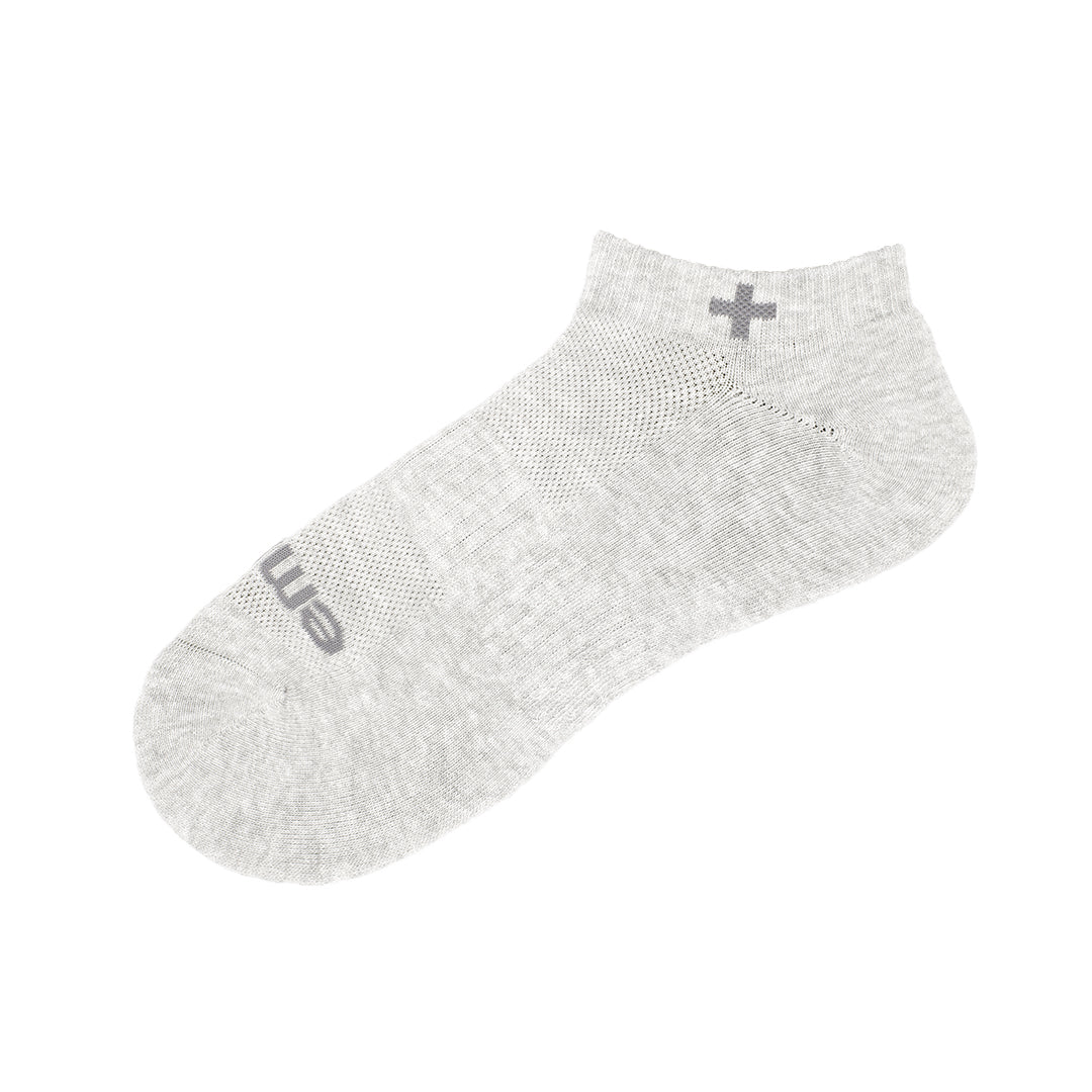 Graue niedrig geschnittene Socke mit Mesh-Detail