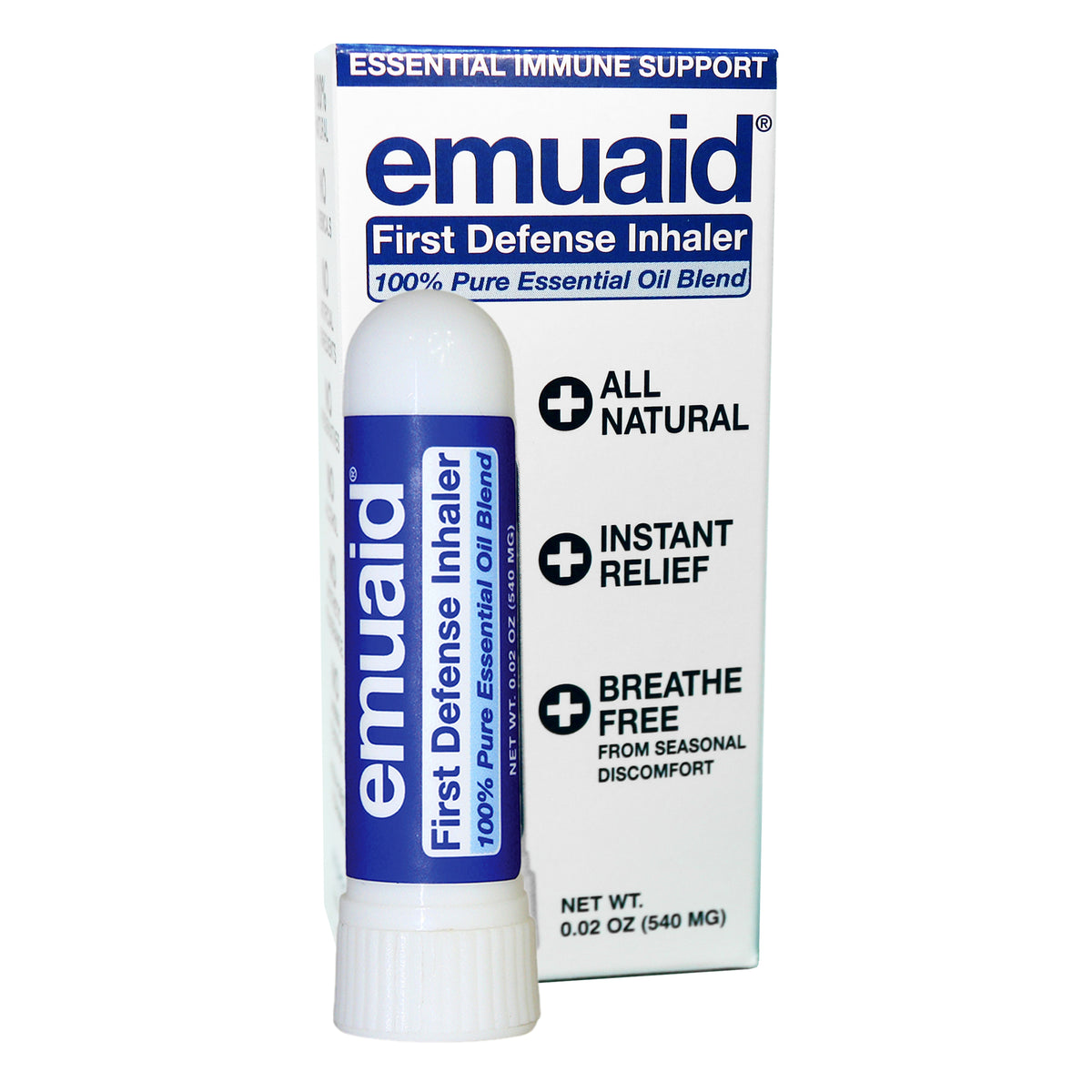 Verpackung des Emuaid Defense Inhalators auf weißem Hintergrund