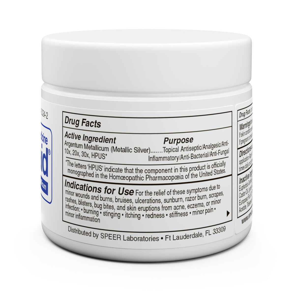 silver balm ointment homeopathic drug facts label