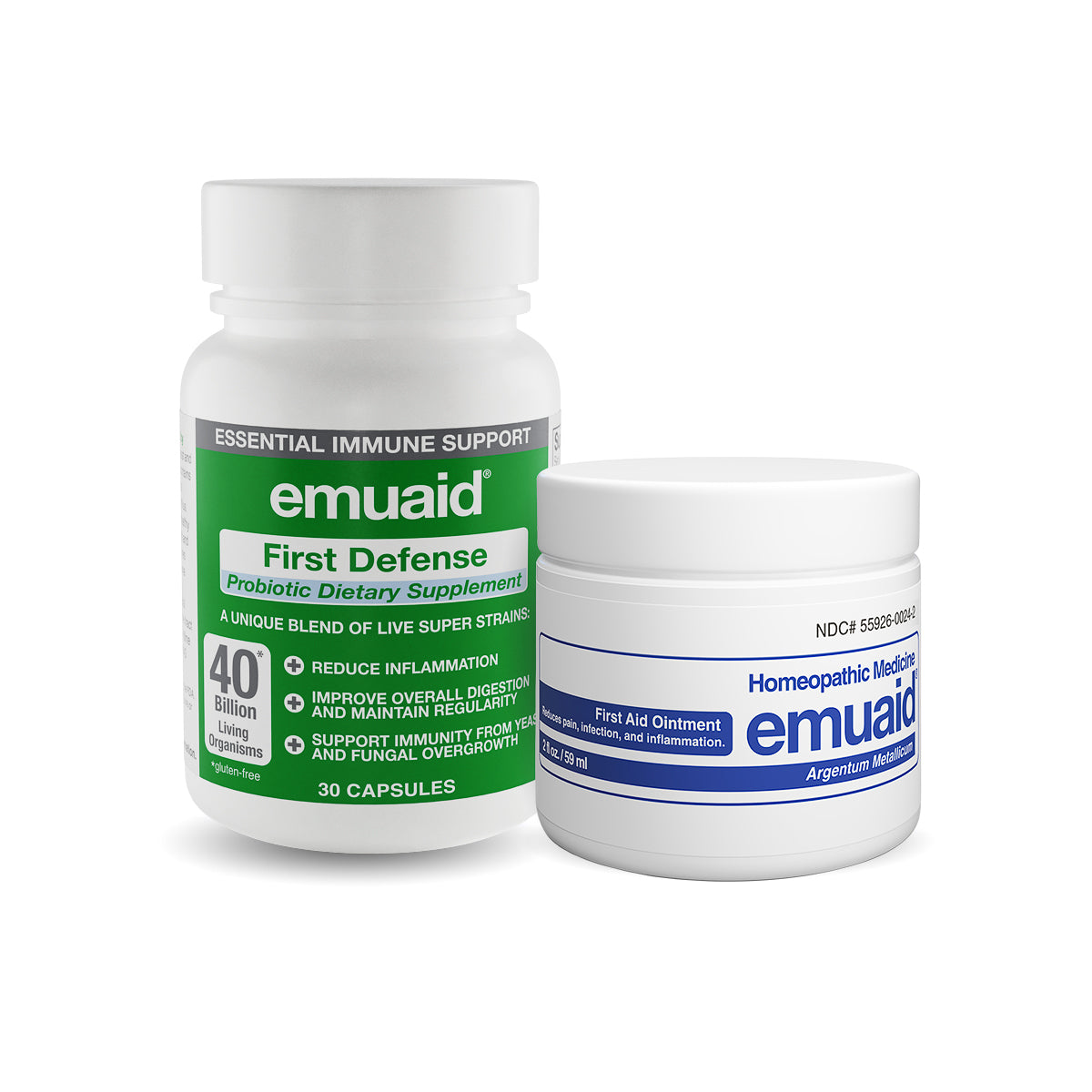 Buy 2oz EMUAID® and Receive 10 Percent Off First Defense Probiotic