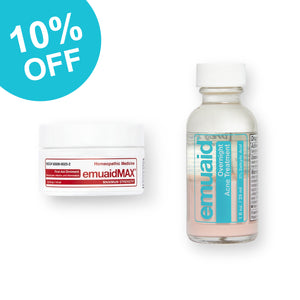 This is a picture of the EMUAID® Overnight Acne Treatment and EMUAIDMAX® First Aid Ointment 0.5oz.