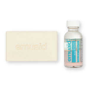 This is a picture of the EMUAID® Overnight Acne Treatment.and the EMUAID® Therapeutic Moisture Bar.