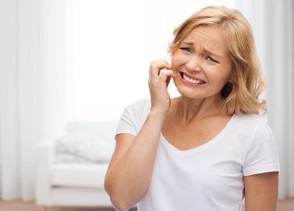 A picture of a woman in pain